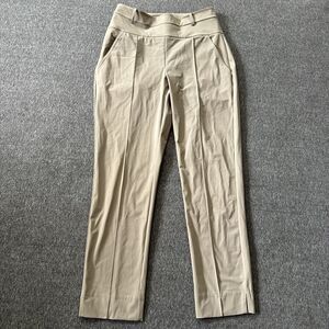 Kinona Womens Elastic Waist Solid Pants Brown Size Small Golf